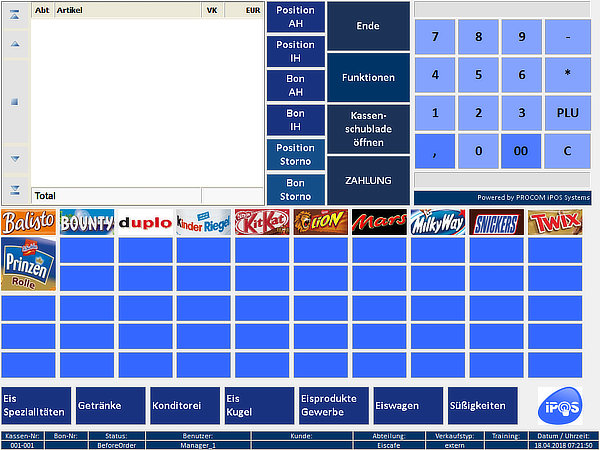 iPOS Kassensoftware - Layoutbeispiel 4